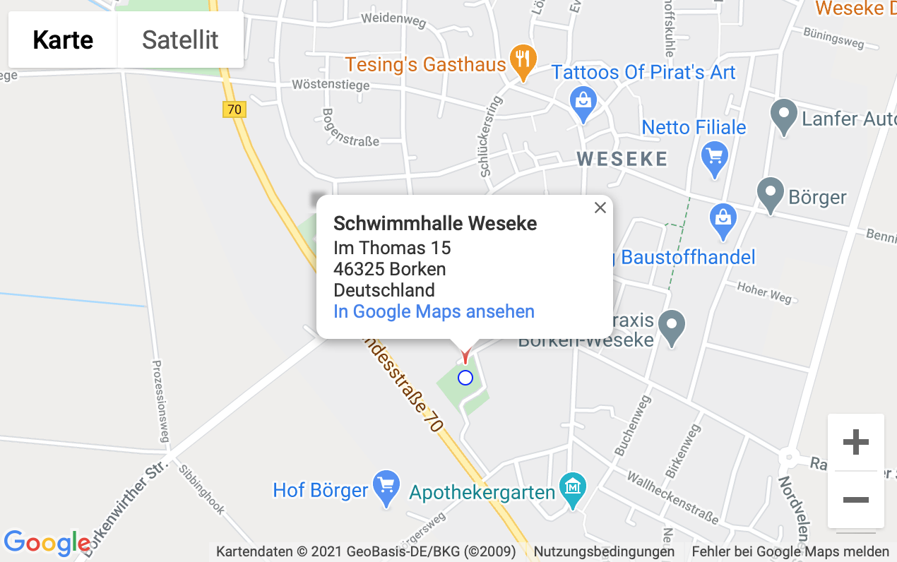 Karte Schwimmhalle Weseke